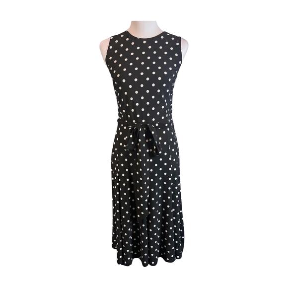 Lauren Ralph Lauren Polka Dot Midi Dress 12 Classic Vintage Inspired cocktail - Picture 2 of 9